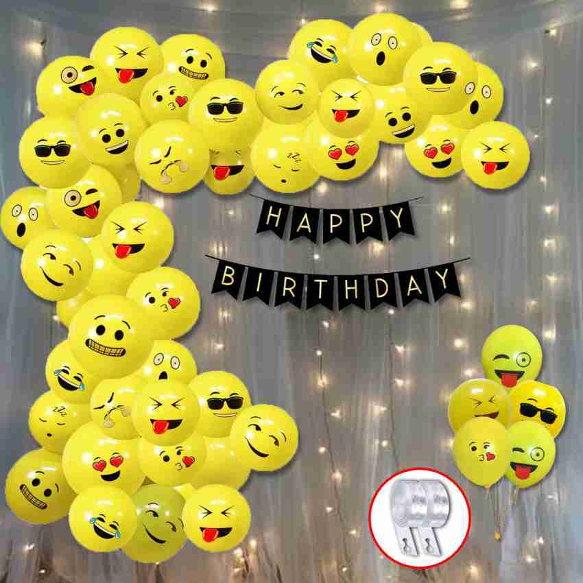 Flipkart.com | CherishX.com Solid Emoji Theme Balloon for Birthday ...