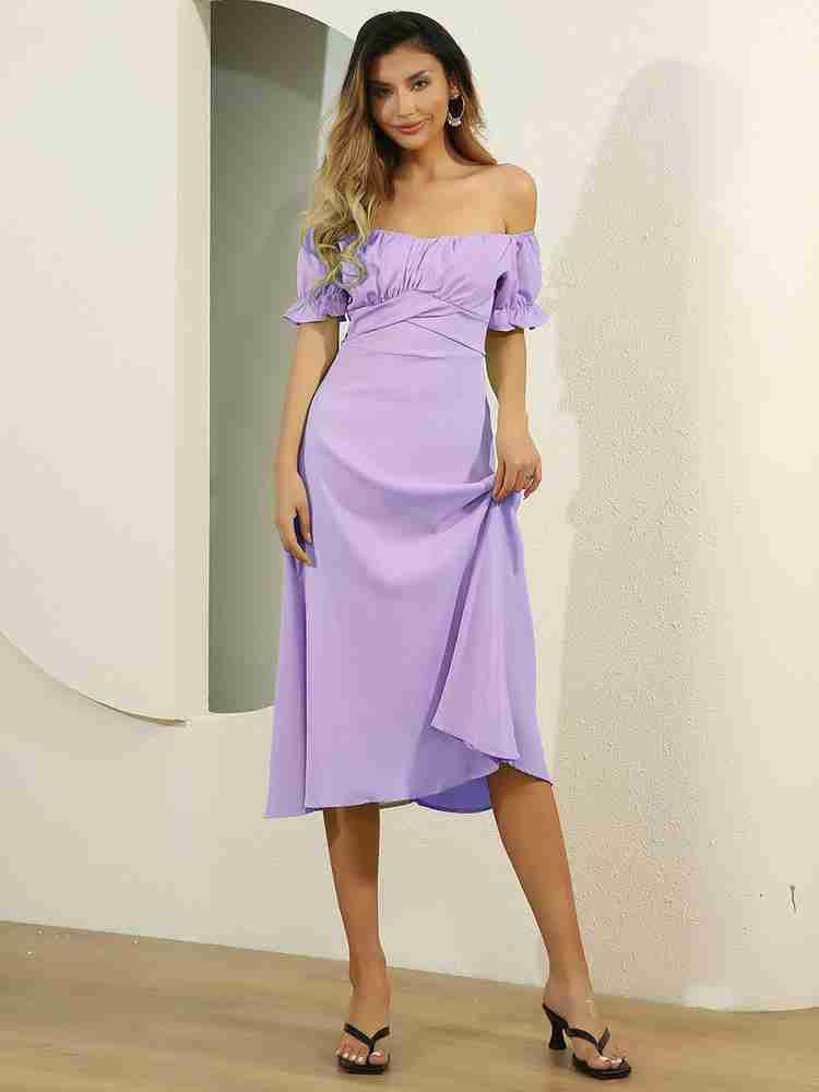 Urbanic Women A-line Purple Dress - Buy Urbanic Women A-line Purple Dress  Online at Best Prices in India | Flipkart.com