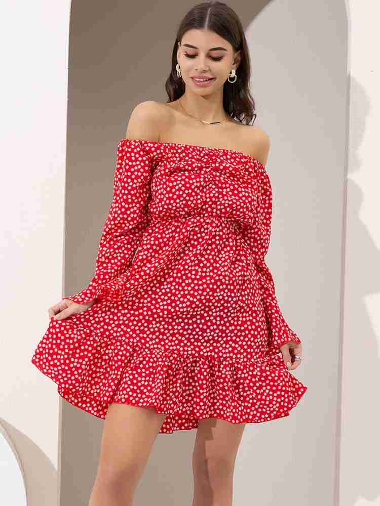 Urbanic Women A-line Red Dress - Buy Urbanic Women A-line Red Dress Online  at Best Prices in India