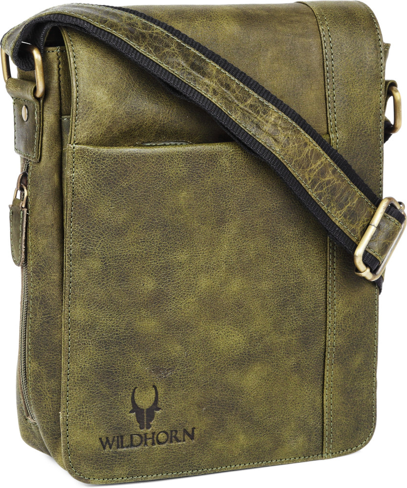 Buy WILDHORN Men Green Messenger Bag Distressed Green Online Best Price in India Flipkart