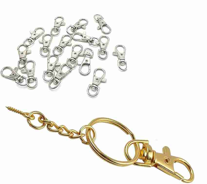 Keychain Rings for Crafts Gold, Key Chains Rings Kit Includes Split Key  Ring with Chain, 100pcs Jump Rings and 100pcs Screw Eye Pins for Resin
