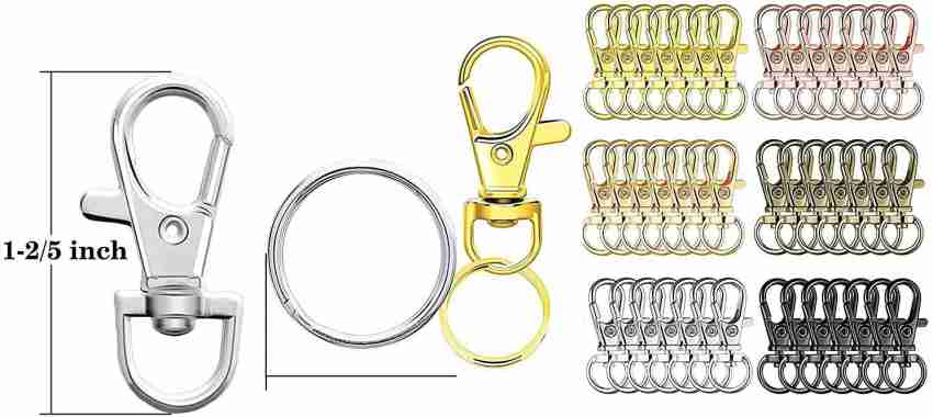 DIY Crafts Lanyard Snap Hooks with Key Rings, Metal Lanyard
