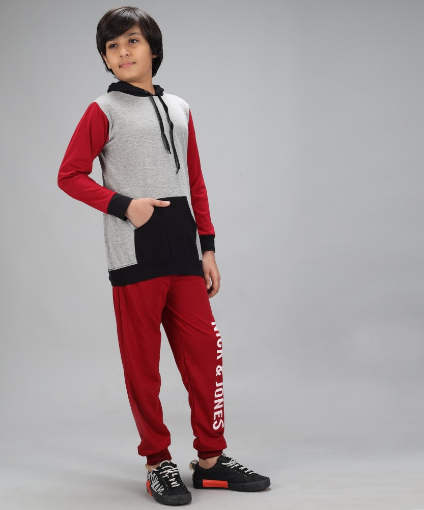 Boys red clearance track pants