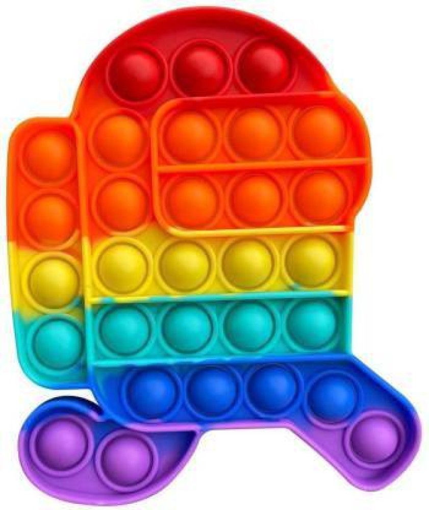 Among Us Poppit Bubble Silicone Sensory Fidget Rainbow Toy Autism Stress  Relief