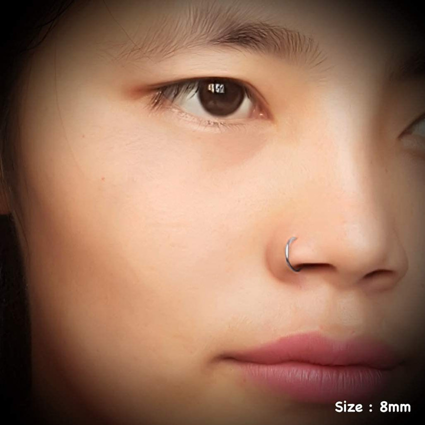 Via Mazzini Platinum Plated Stainless Steel Nose Ring Set Price in