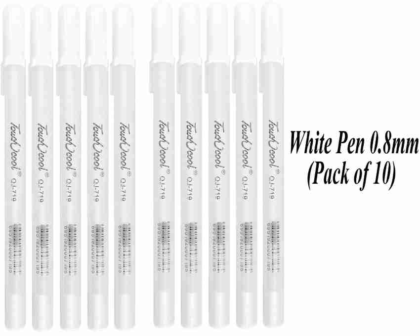 Definite Art White Highlighter Pen 0.8mm for Reflection and Highlighting  Effect (Pack of 5)