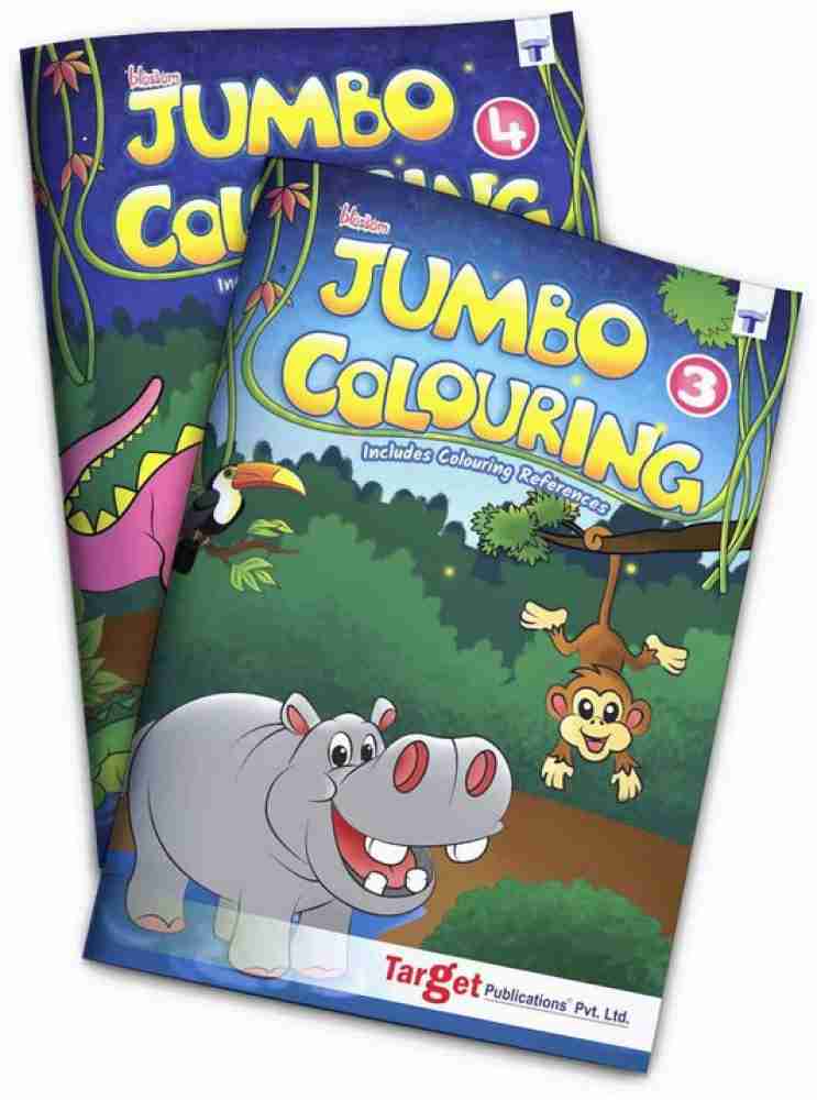 Jolly Kids Jumbo Colouring Books For Kids Set of 4, 130 Fun Learnig Images  Per Colour Book, Ages 3 – 8 Years - Shethbooks