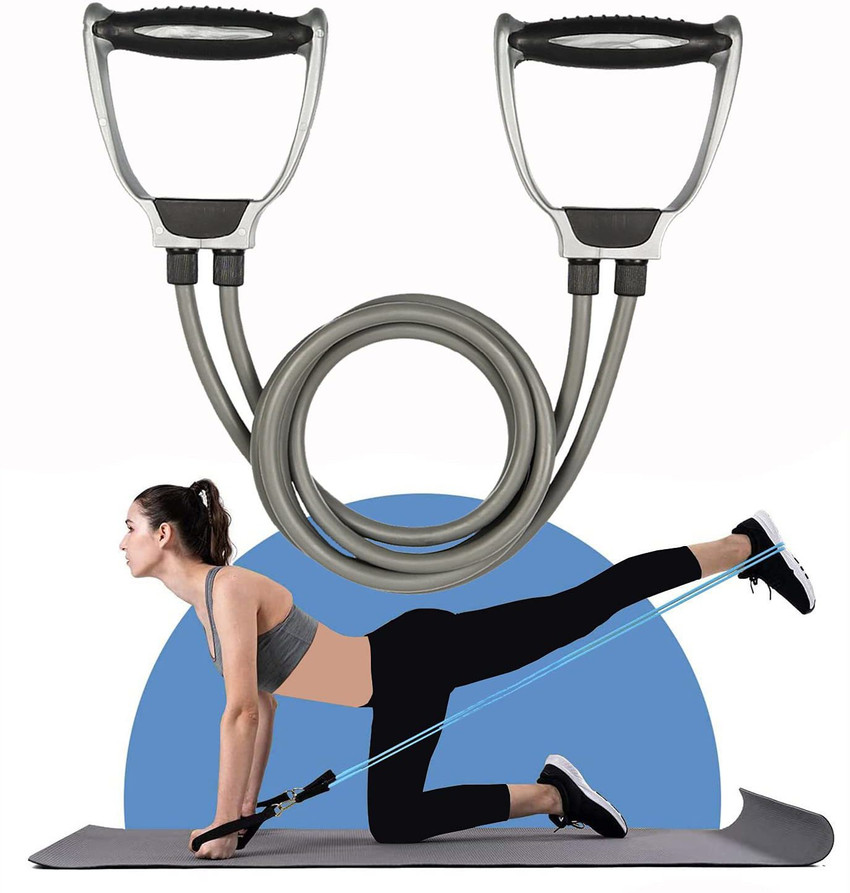 Double tube exercise band outlet