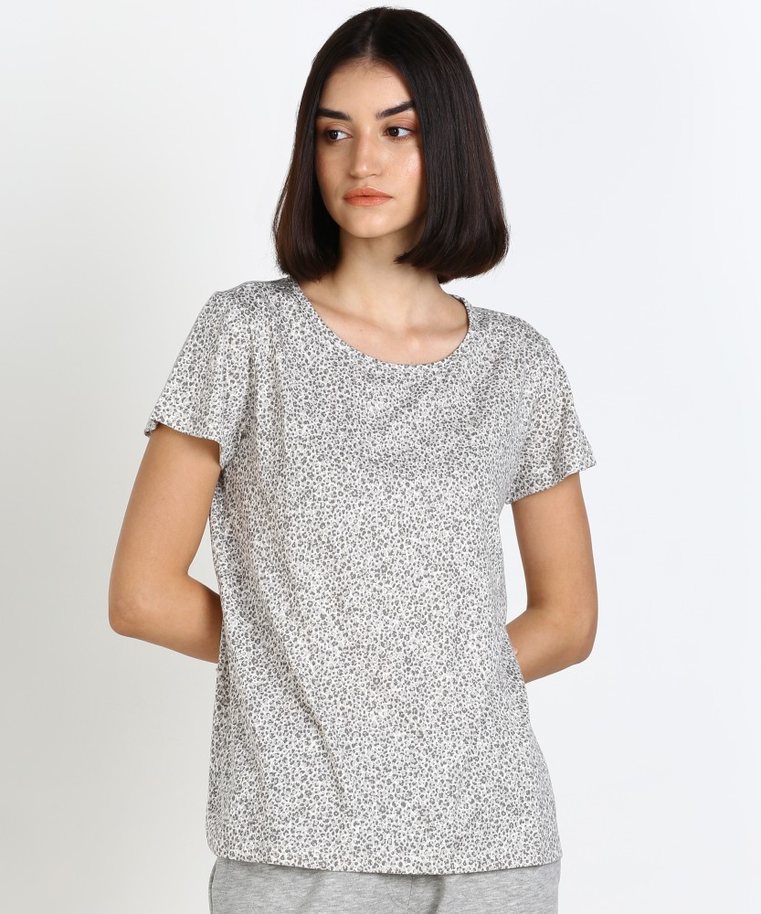 Dreamz by Pantaloons Grey Cotton Printed T-Shirt