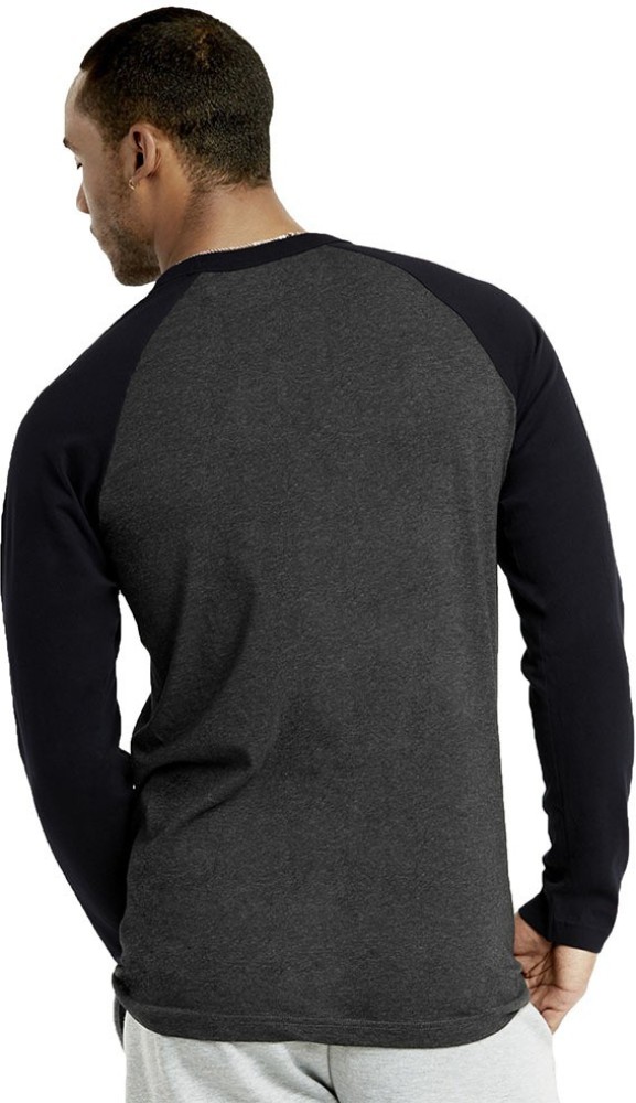 Buy Hot Button Raglan Pattern Round Neck Slim Fit Full Sleeves Casual T  Shirt for Men Black & Grey Size XXL Online at Best Prices in India -  JioMart.