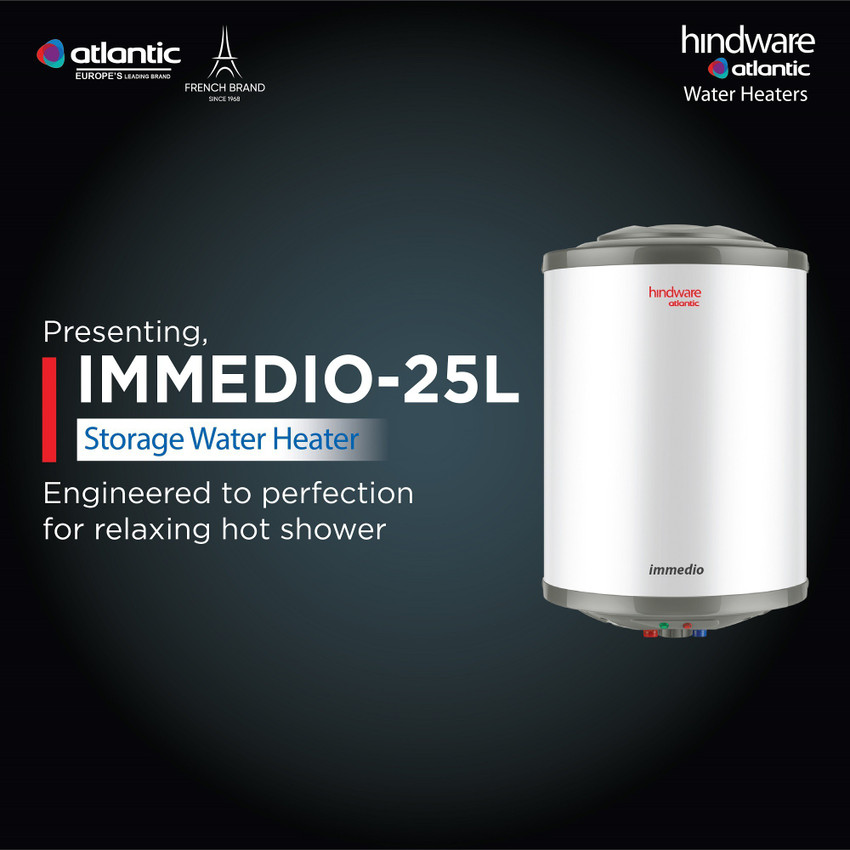 Hindware 25 L Storage Water Geyser (Immedio, White) Price in India - Buy  Hindware 25 L Storage Water Geyser (Immedio, White) online at Flipkart.com