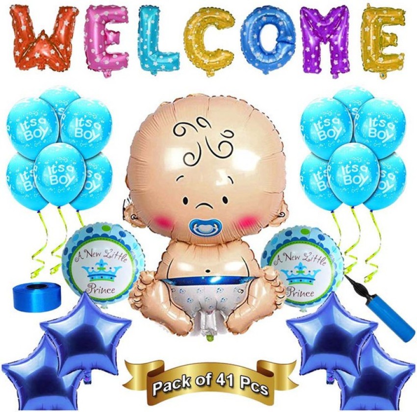 Shopperskart presents It�s a boy Balloons Combo/Kit Pack For Welcome Baby/ Newborn/Baby Shower Party Decorations (Pack Of 41) BLUE Price in India -  Buy Shopperskart presents It�s a boy Balloons Combo/Kit Pack For