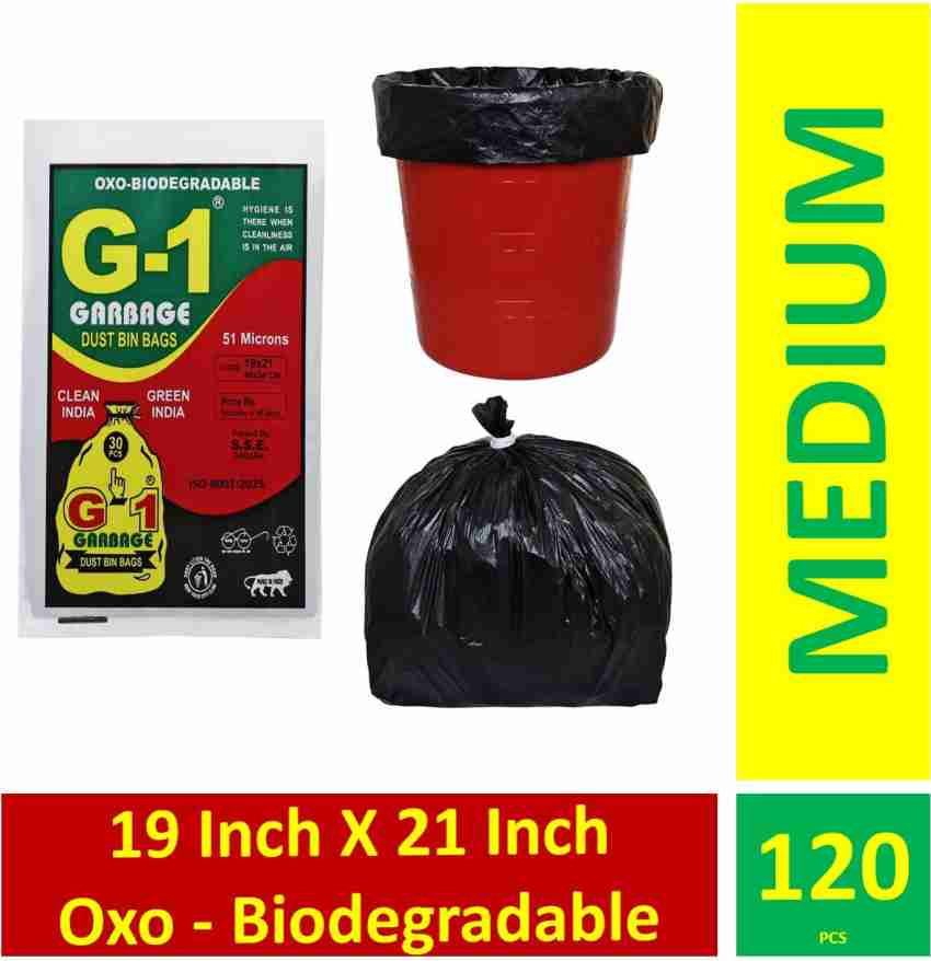 Biodegradable Garbage Bags 19 X 21 Inches (Medium) 120 Bags (4