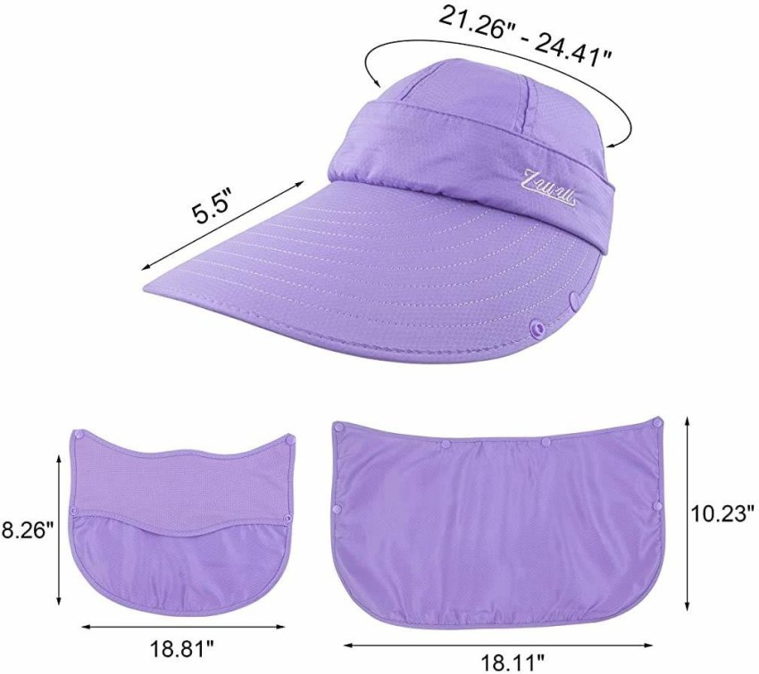 Gustave Women Sun Wide Brim Uv Protection Fishing Hat Foldable Ponytail Summer Hats With Detachable Flaps
