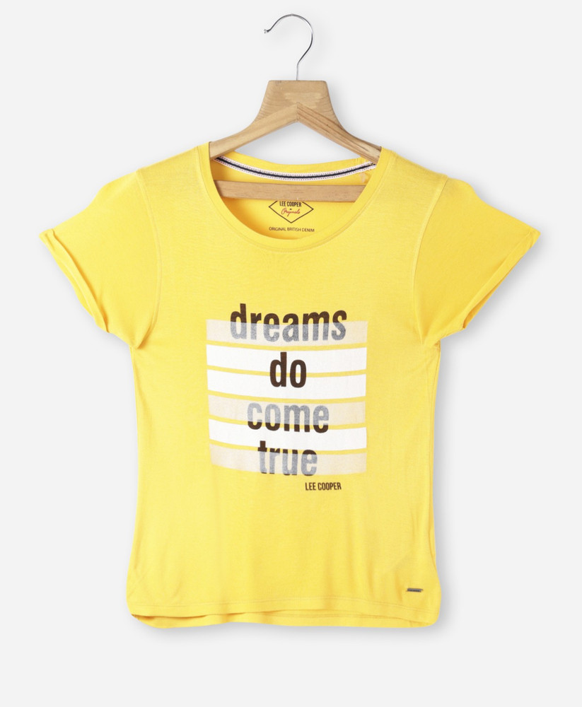 Flipkart LEE COOPER Girls Typography Printed Pure Cotton T