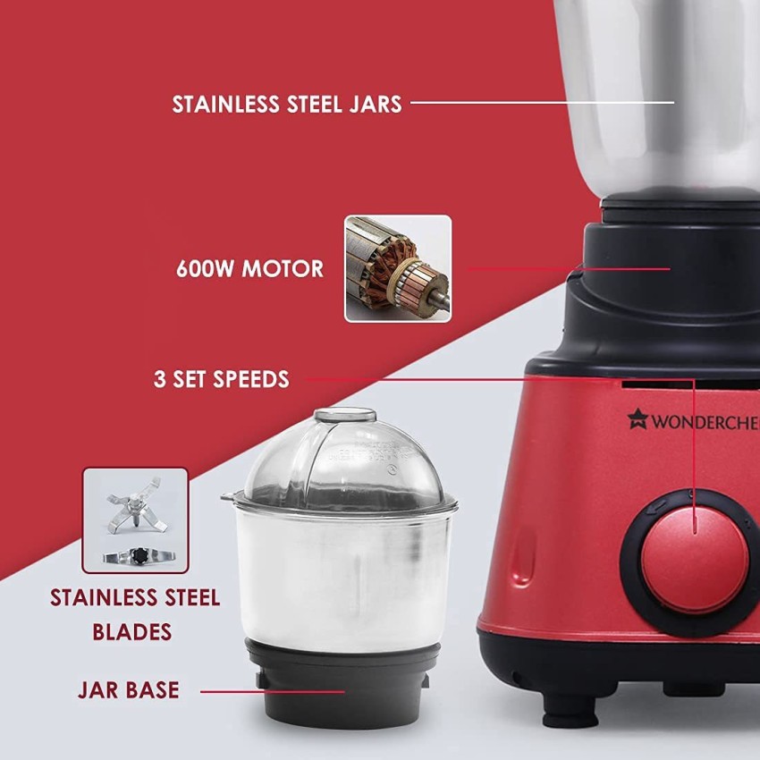 Sumo Rust DLX Mixer Grinder with 4 Stainless Steel Jars, 1000 W in