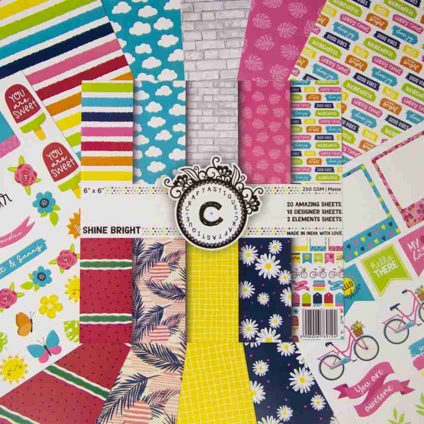 Craftastique Shine Bright Scrapbooking Designer Art 6 x 6  inches 250 gsm Craft paper - Craft paper