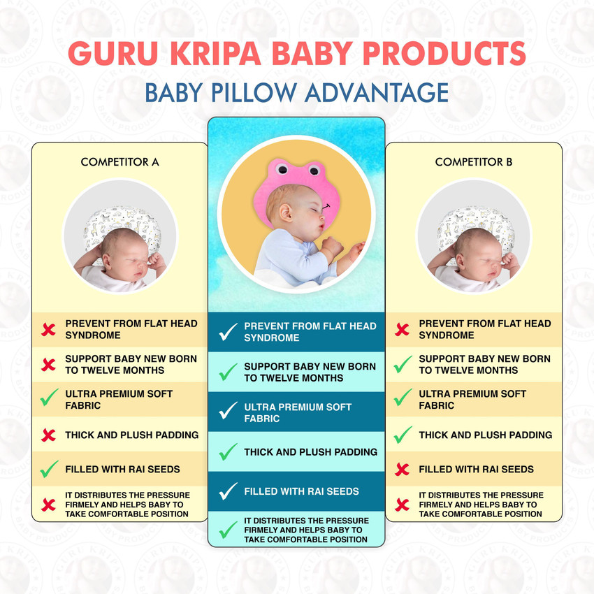 GURU KRIPA BABY PRODUCTS baby Rai Pillow baby mustard seed pillow