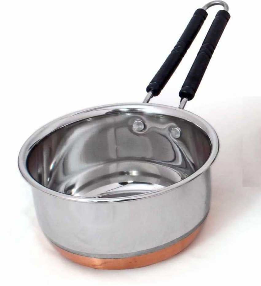 Stainless Steel Copper Bottom Tadka Pan Induction & Gas Stove Friendly  Saucepan Sauce Pot Milk PAN Teapot Tapeli Patila Bhagona 