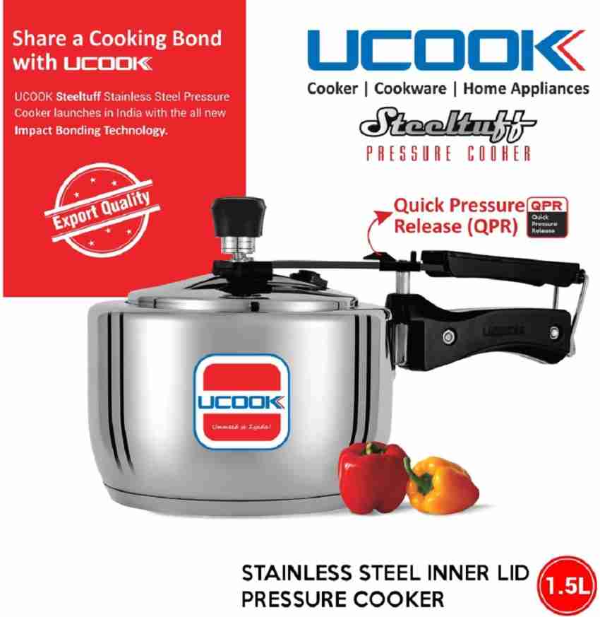 UCOOK Steeltuff 1.5 L Induction Bottom Pressure Cooker Price in