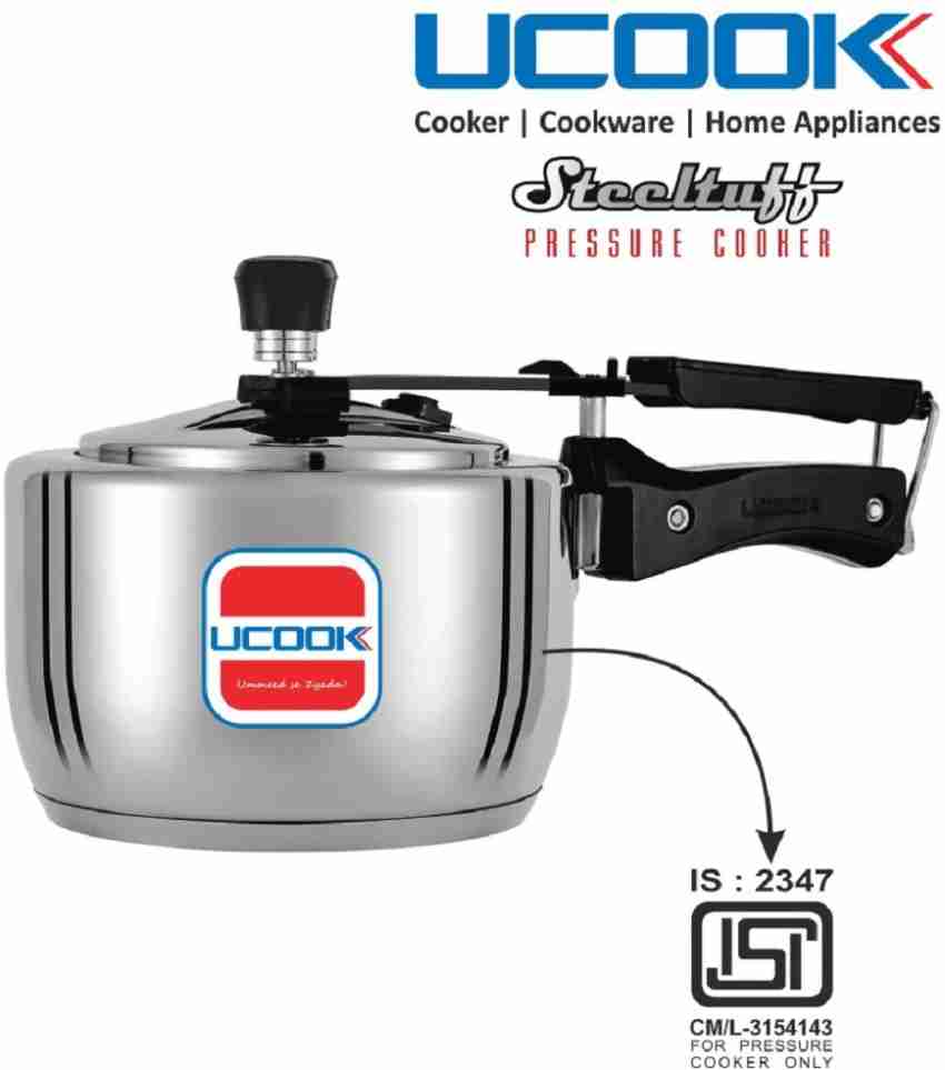 UCOOK Steeltuff 1.5 L Inner Lid Induction Bottom Pressure Cooker Price in India Buy UCOOK Steeltuff 1.5 L Inner Lid Induction Bottom Pressure Cooker online at Flipkart