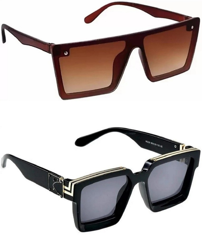 TLM Polarized Retro Square Sunglasses for Men Women Unisex 