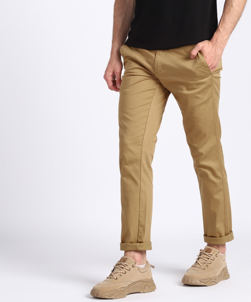 Buy INDIAN TERRAIN Solid Cotton Stretch Super Slim Fit Fit Mens Trousers   Shoppers Stop