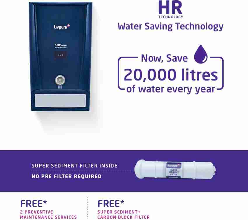 Buy Bolt RO+UV Water Purifier Online, Copper Water Filter – Livpure