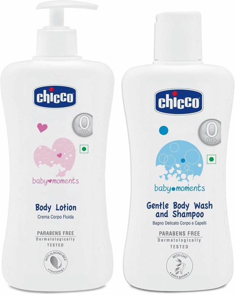 Chicco Baby Moment Body Lotion(500ml) & Gentle Body Wash and Shampoo(200ml)  -, Buy Baby Care Combo in India