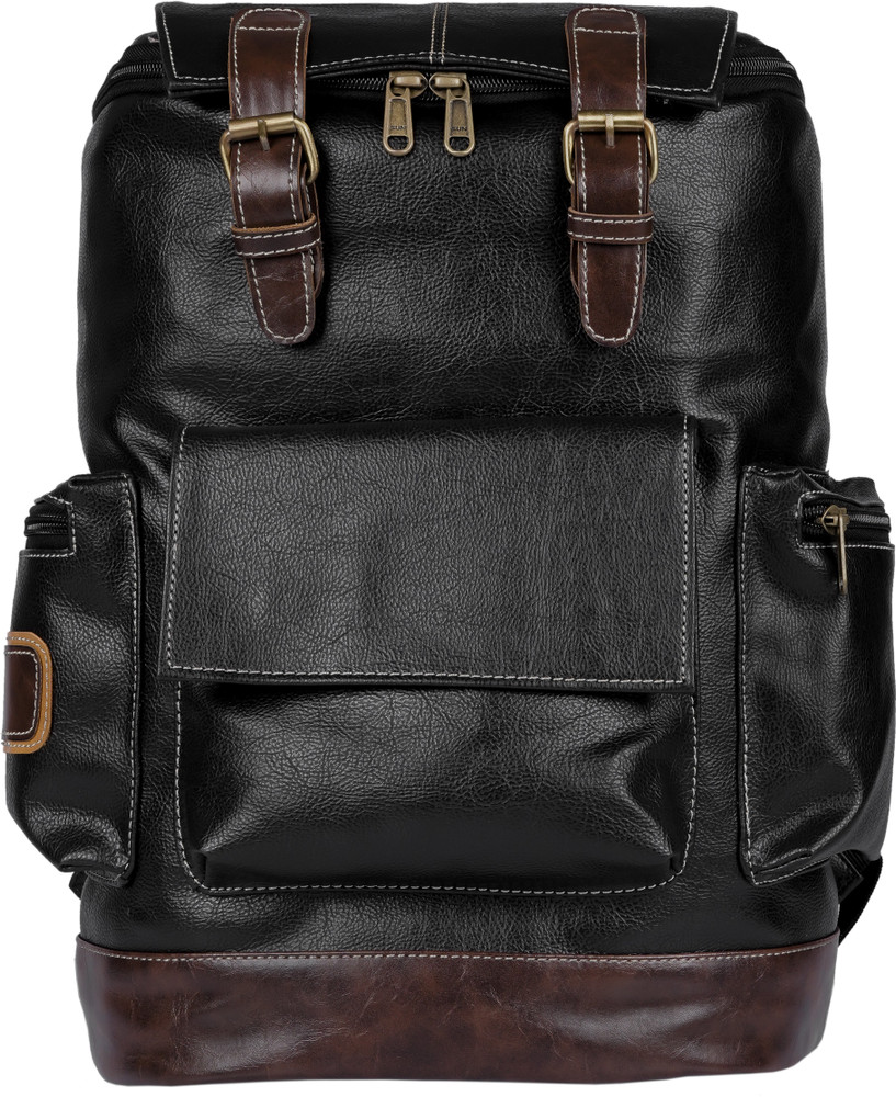 Goldline Stylish 22L Leather Backpack for Office School College