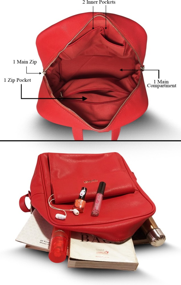 Vegan Mini Backpack, Red
