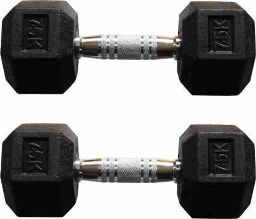 vnh Pair of 7.5Kg 7.5kg X 2 Hexa Rubber Coated Fixed Weight