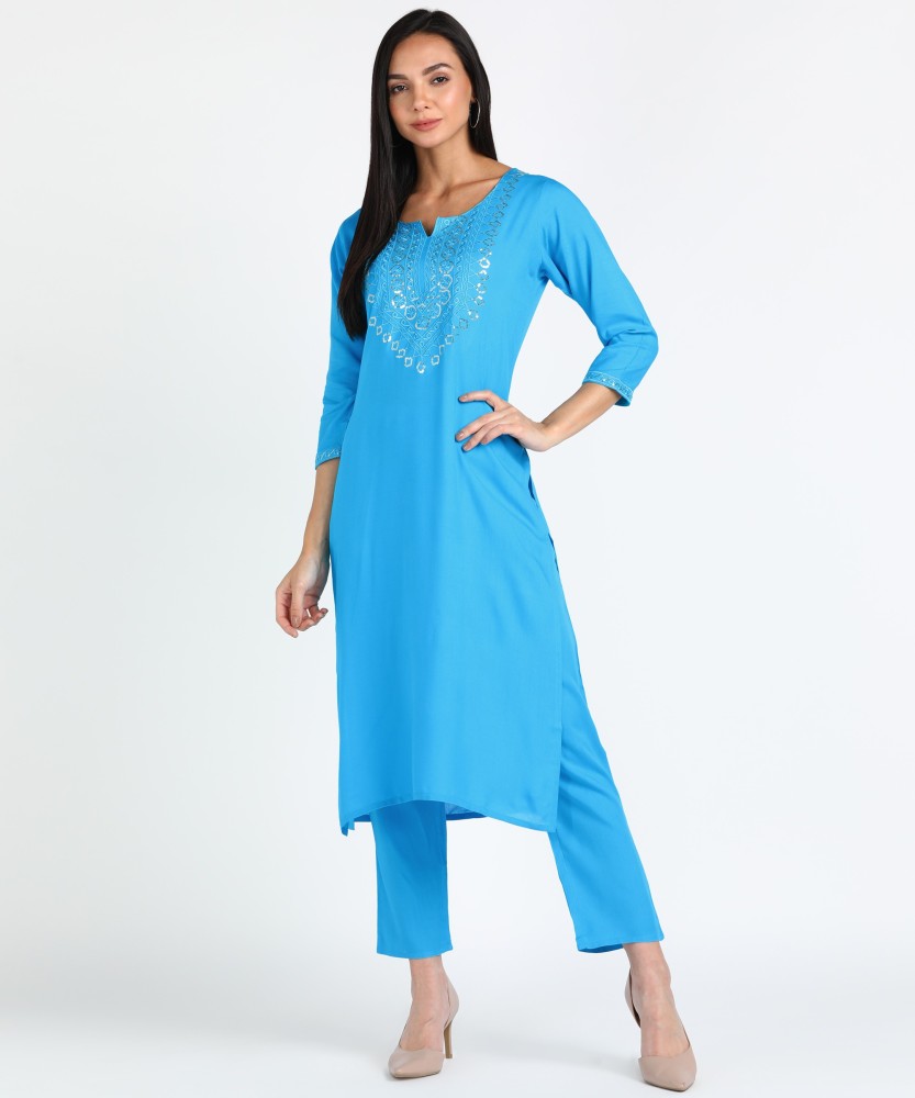 Blue kurti clearance flipkart