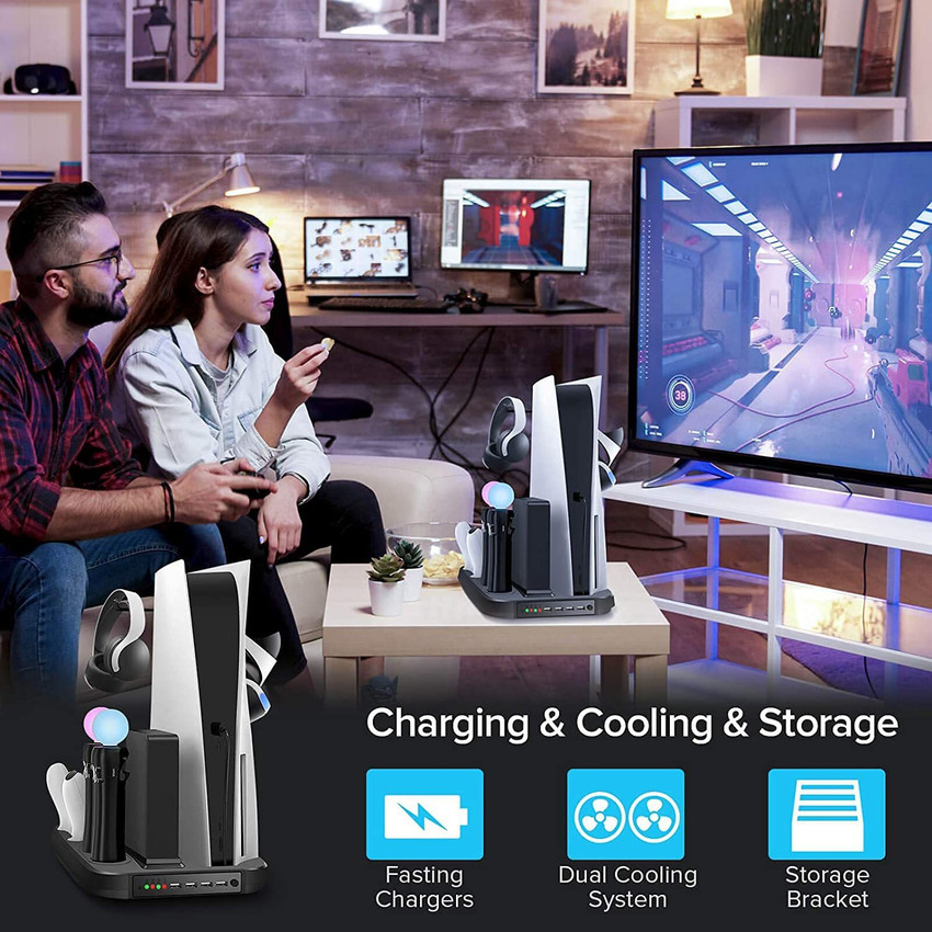 Charge and display station for vr top