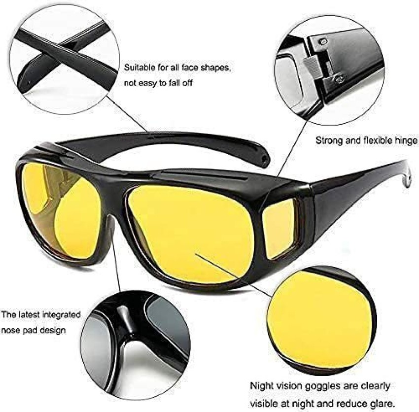 SEVENSPACE UV Protection, Night Vision, Riding Glasses Sunglasses