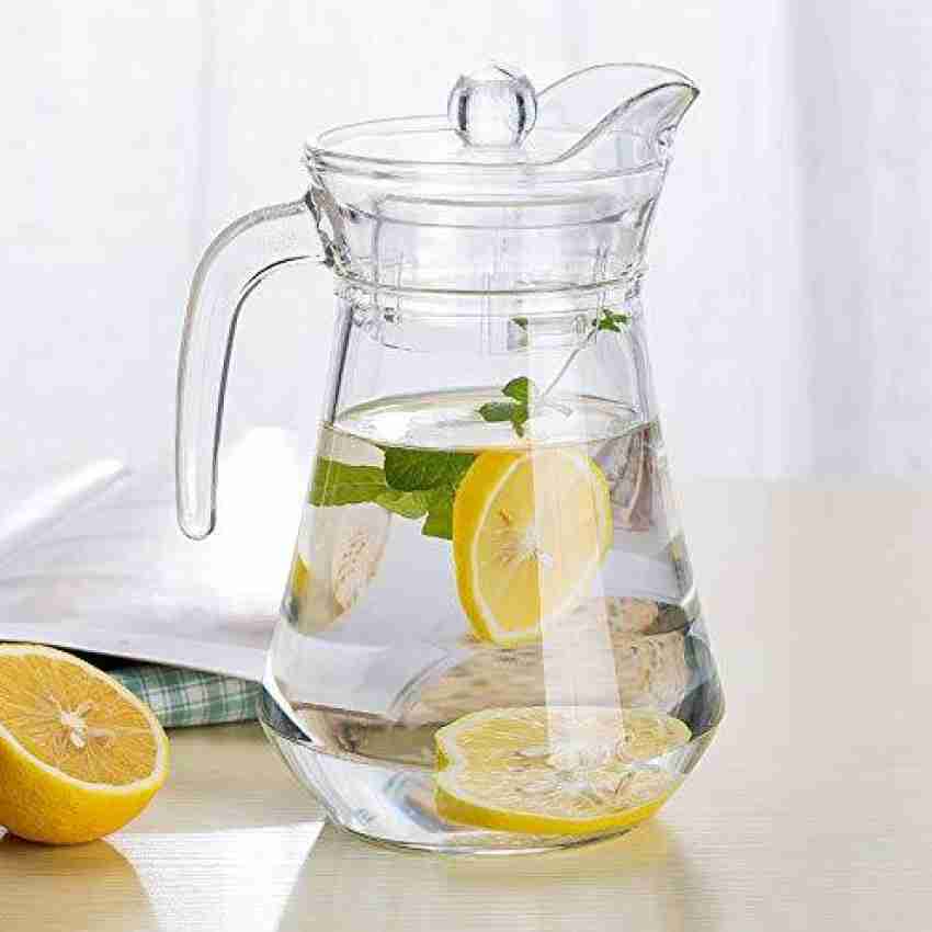 1.3L Clear Borosilicate Glass Water Drinking Carafe Pitcher with