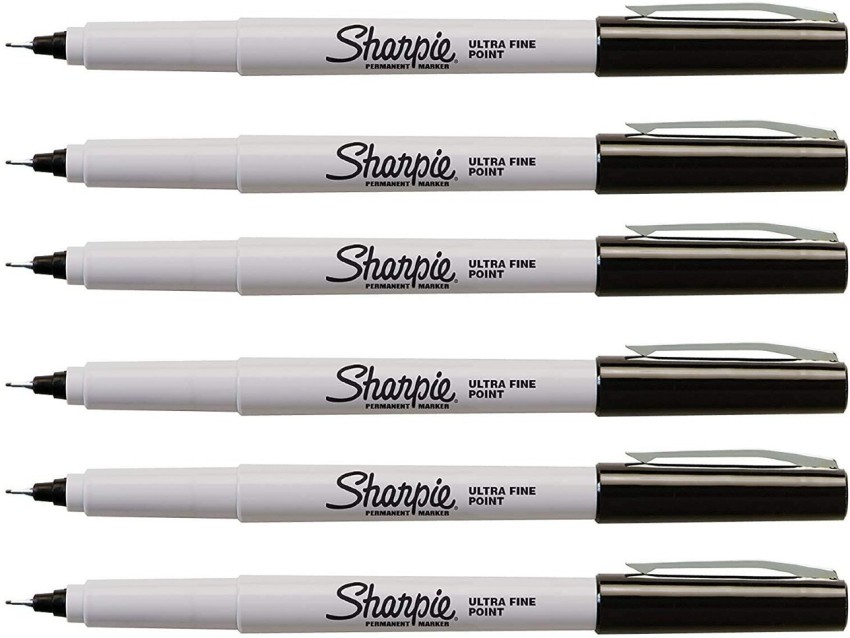 Sharpie Permanent Markers, Ultra Fin Point Black 6PK - Marker