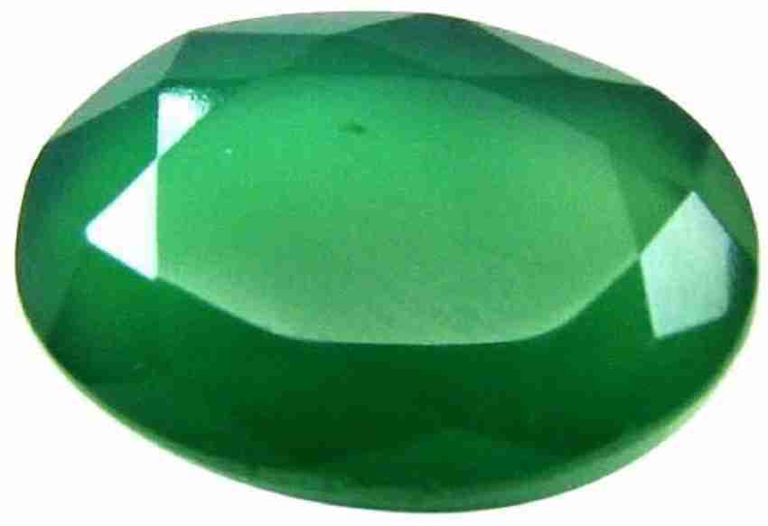 Takshila Gems Natural Green Onyx Stone 7.25 Ratti 6.52 Carat Lab