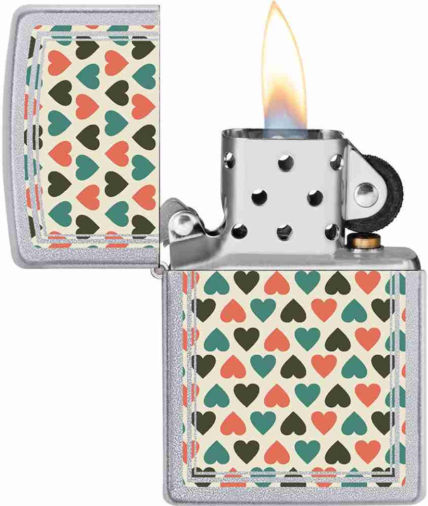 ZIPPO 205-090055 Heart Patten Design Satin Chrome Pocket Lighter Pocket  Lighter Price in India - Buy ZIPPO 205-090055 Heart Patten Design Satin  Chrome Pocket Lighter Pocket Lighter online at