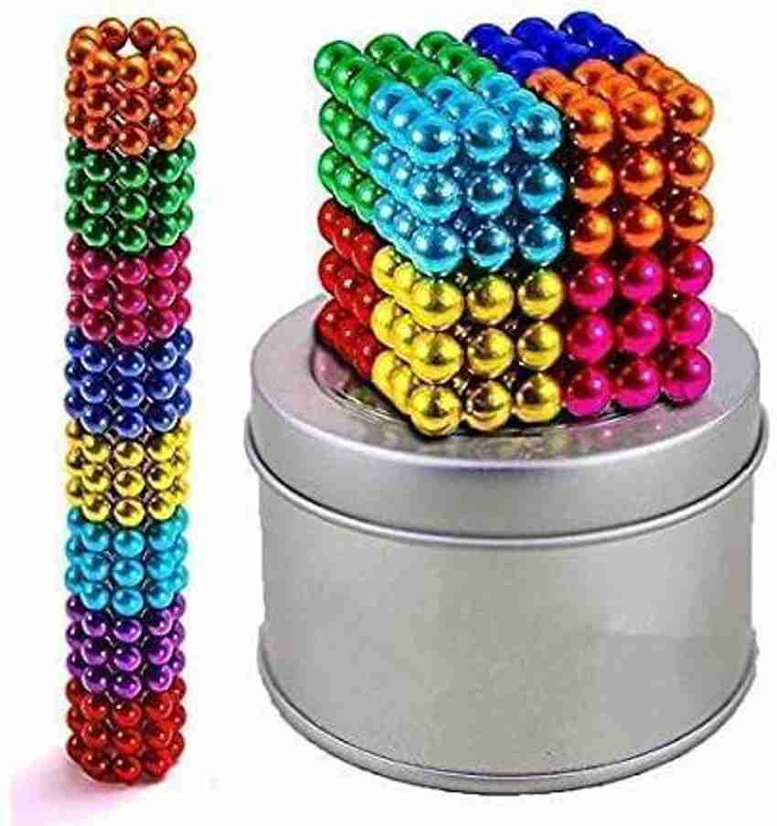 VISIONARY Multi Colored Balls for Kids Degree Round Magnetic Stainless Steel Solid Balls for Kids Toy 216 Pcs Multi Multi Colored Balls for Kids Degree Round Magnetic Stainless Steel Solid