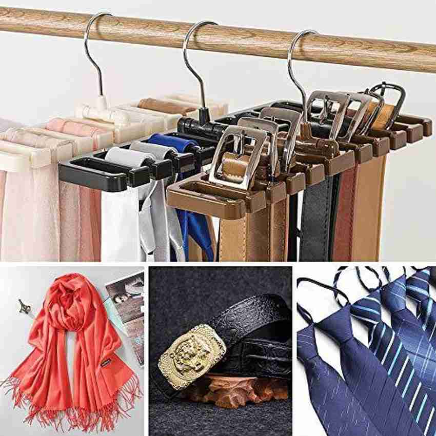 Rikkaus Multipurpose Tie Belt Scarf Hanger Cupboard Closet Organizer Plastic Belt Hanger For Belt Price in India Buy Rikkaus Multipurpose Tie Belt Scarf Hanger Cupboard Closet Organizer Plastic Belt H...