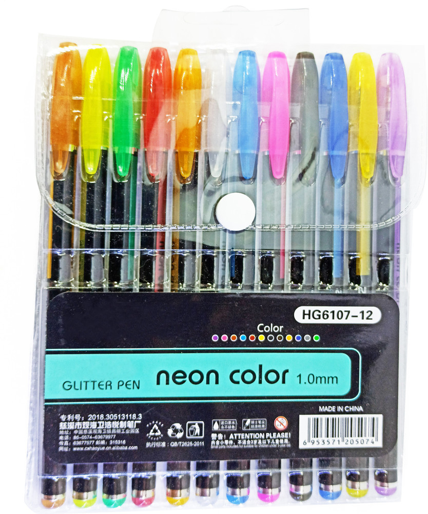 Neon glitter gel pens 2025