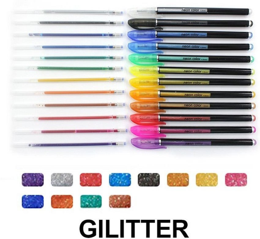 Neon glitter deals gel pens