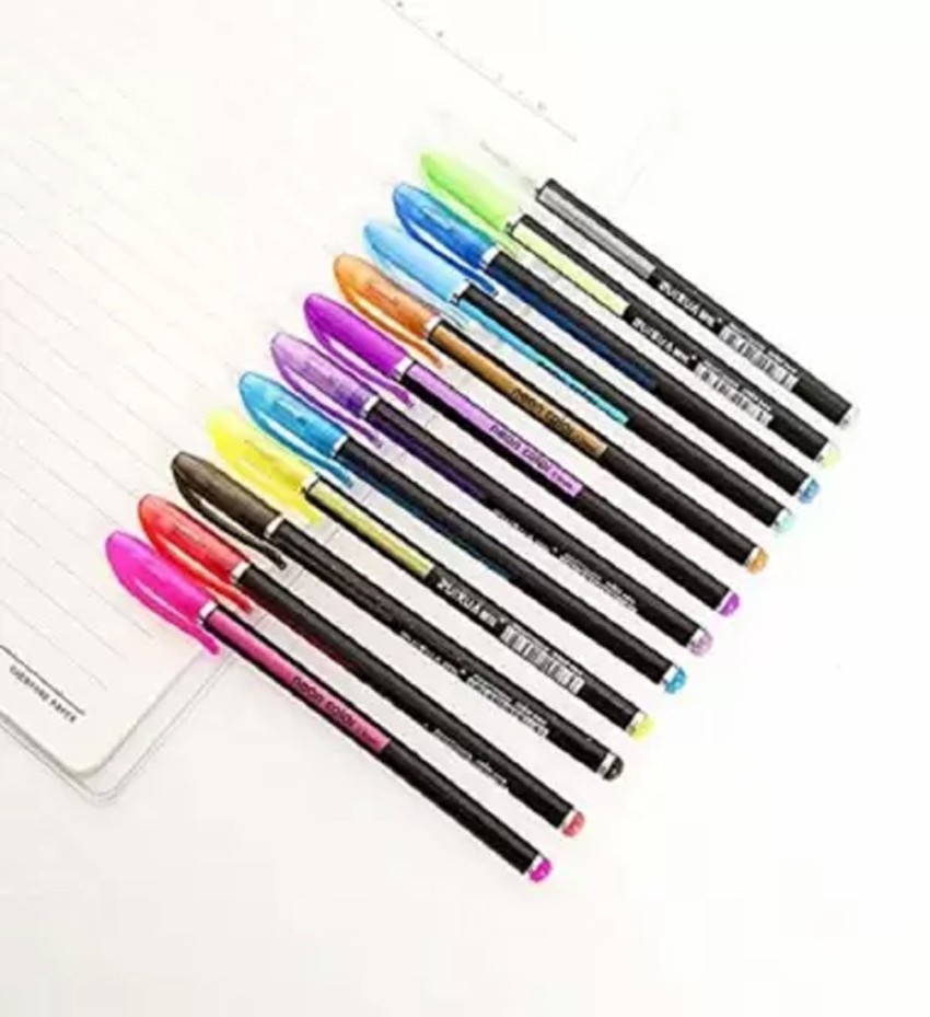 tiaara Glitter Pens Neon & Metallic gel Pens Set of 12 Multicolor