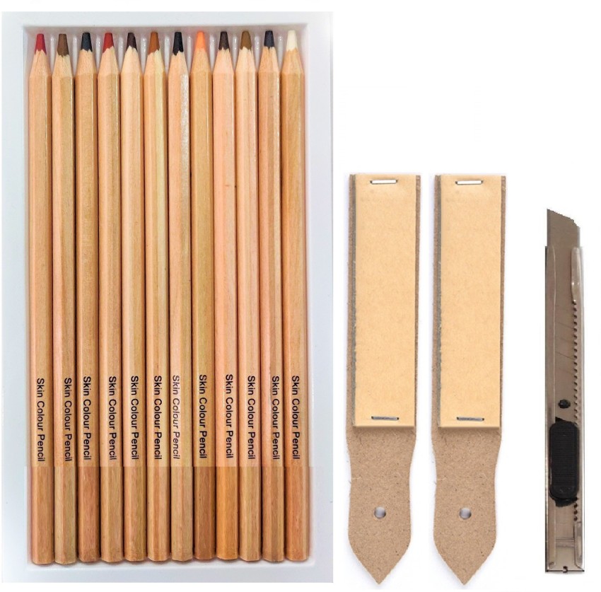 12 Colors Charcoal Pencils Drawing Set Skin Tone Colored Pastel Chalk  Pencils For Sketching Shading Coloring