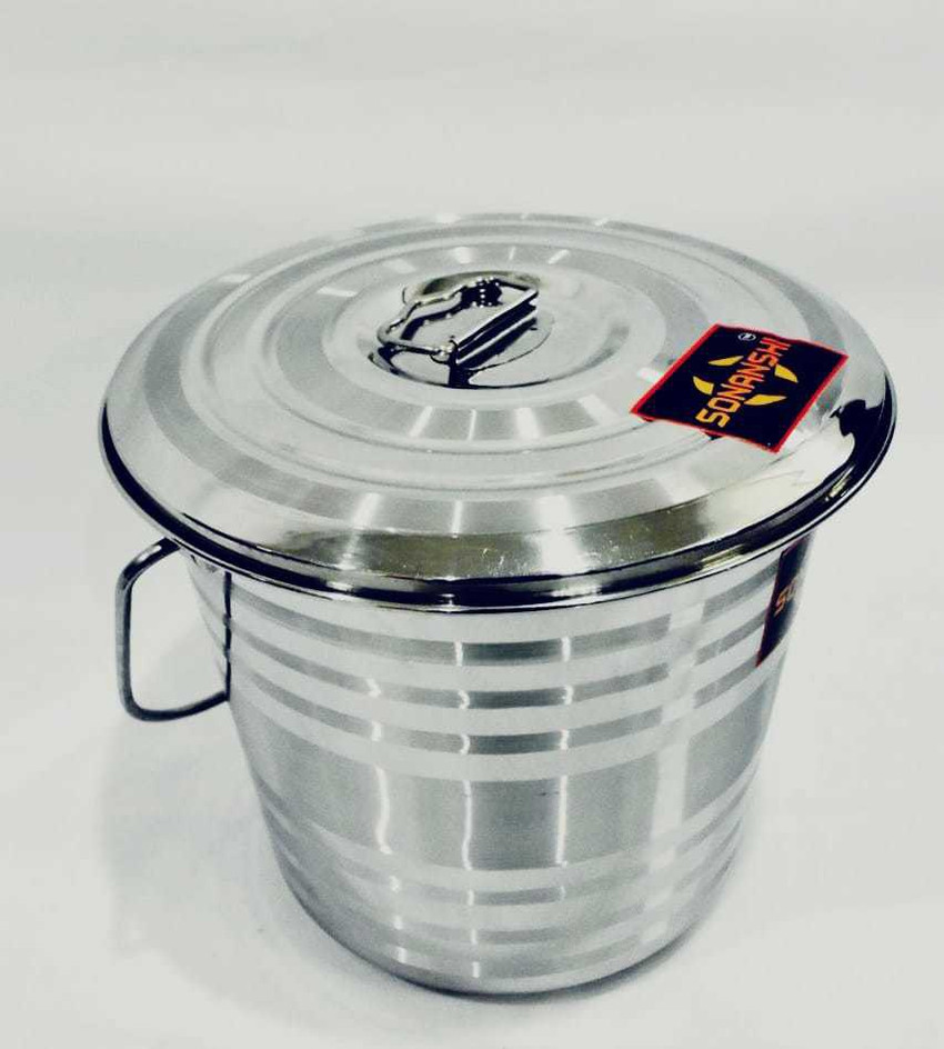 Steel bucket sales with lid
