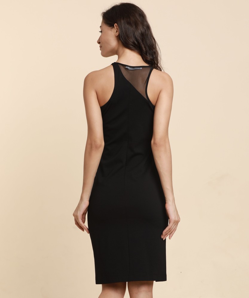 Calvin klein black dress with cheap flowers