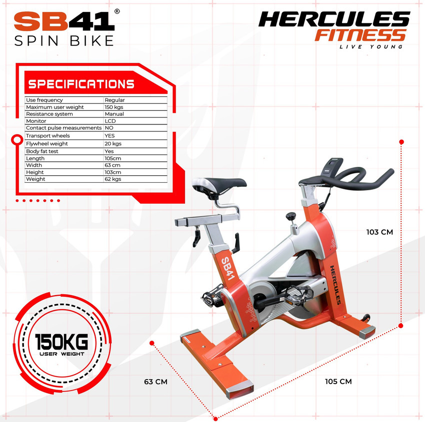 Hercules Fitness Spin Bike for home use Heavy duty Spin Bike