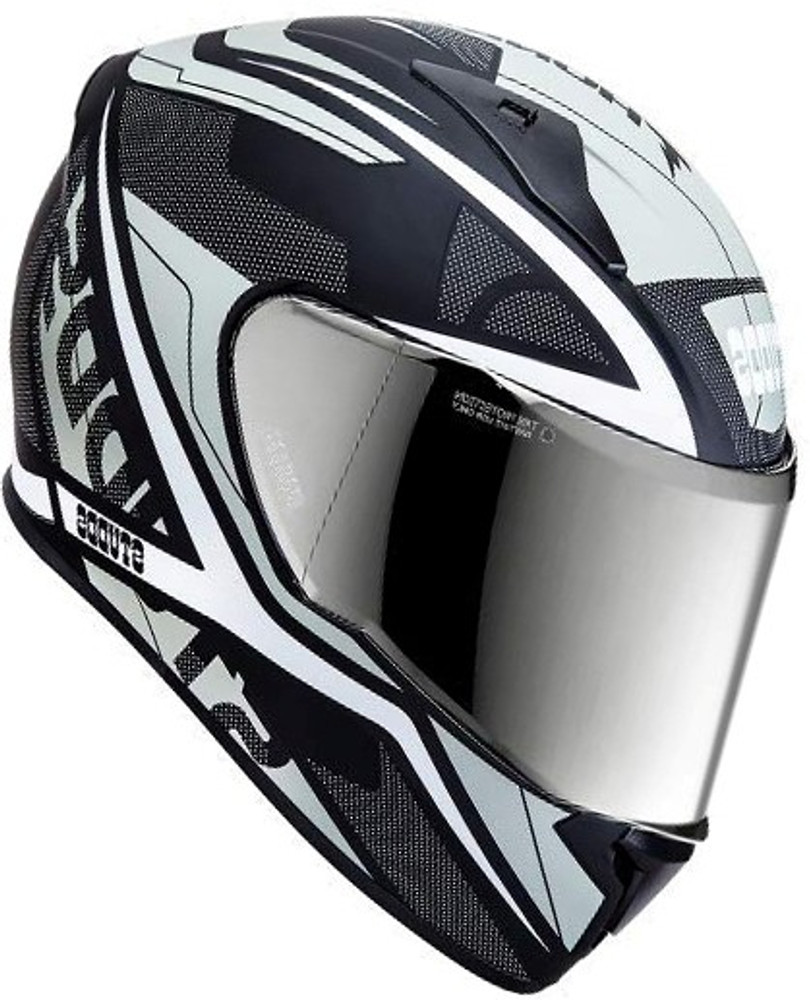 STUDDS THUNDER D4 MIRROR VISOR MATT BLACK N6 WHITE 600 MM SIZE L