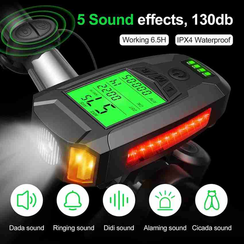 Bike headlight with speedometer outlet